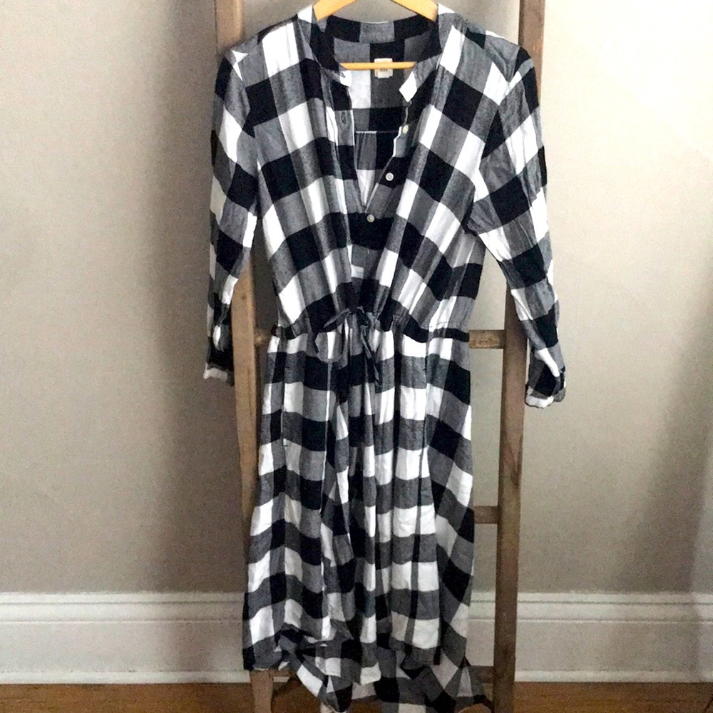 GAP Plaid High/Low Midi Dress